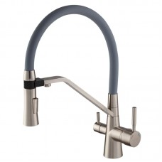 Смеситель для кухни с гибким изливом Mixxus Premium Magnet 021 серый MI6976