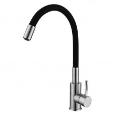 Смеситель для кухни с гибким изливом Zerix LUX-011 черный ZX4875