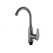 Смеситель для кухни Plamix CEZAR-011-B SET Graphite с подводкой (PM0695)