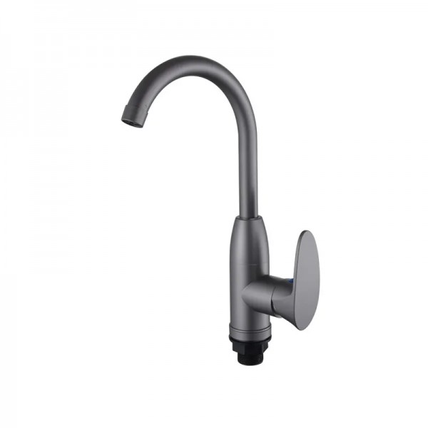 Смеситель для кухни Plamix CEZAR-011-B SET Graphite с подводкой (PM0695)