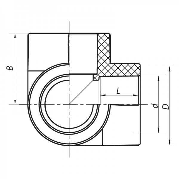 Трійник поліпропіленовий кутовий 25 Koer K0030.PRO (KP0037)