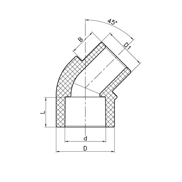 Уголок полипропиленовый 45° 25 Koer K0264.PRO (KP290°8)