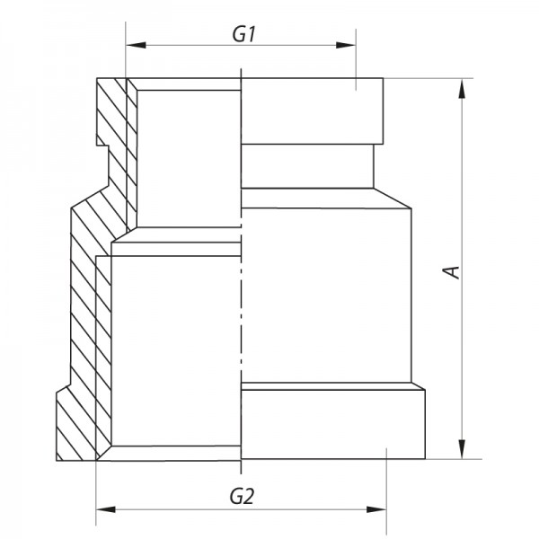 Муфта редукционная 1"х1 1/4" Koer KF.C1012.chr (KF0123)