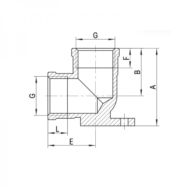 Водорозетка 1/2" с вутренней резьбой Koer KF.V06FF (KR3329)