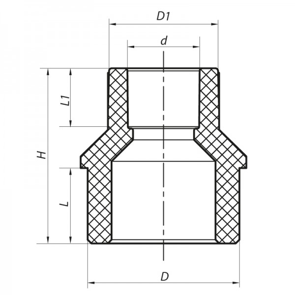 Муфта полипропиленовая 25x20 под пайку Koer K0056.PRO (KP0066)