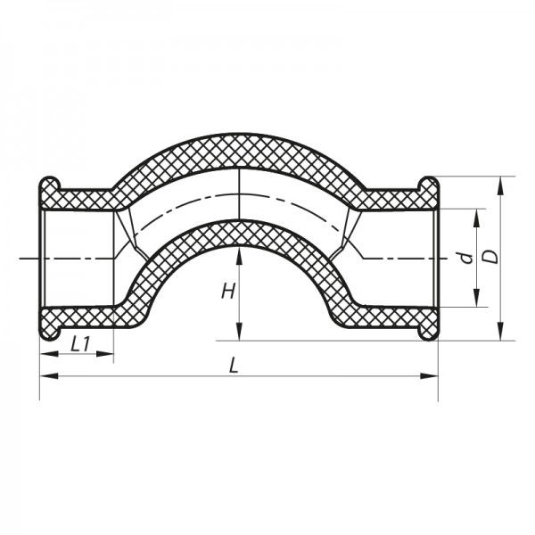 Обвод полипропиленовый короткий 25 Koer K0066.PRO (KP0078)