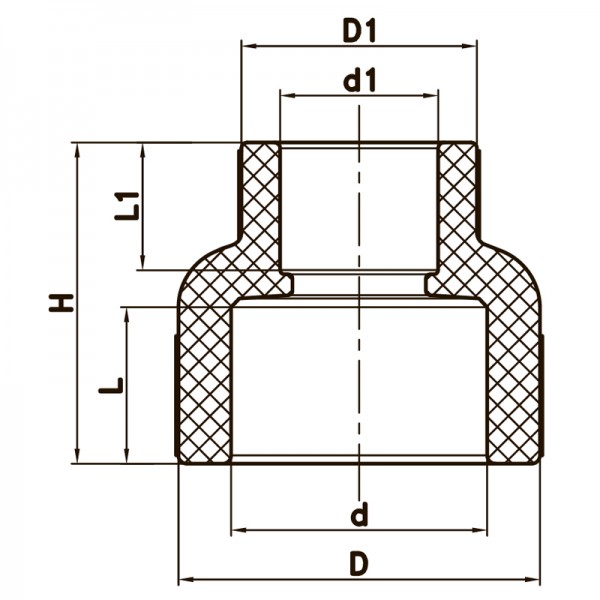 Муфта полипропиленовая 40x32 под пайку Koer K0036.PRO (KP0044)