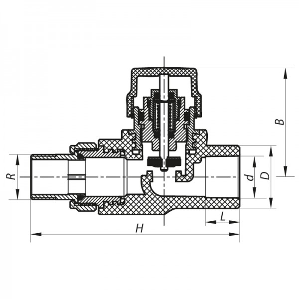 Кран термостатичний прямий PPR 20x1/2" KOER K0152.PRO (KP0193)