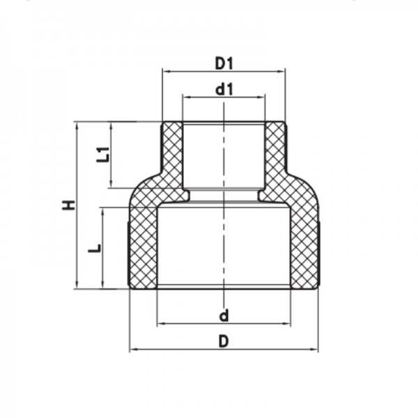 Муфта полипропиленовая 110x75 под пайку Koer K0217.PRO (KP2582)