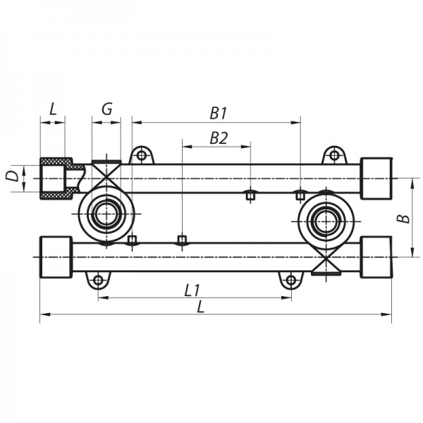 Планка монтажная полипропиленовая проходная 20x1/2" Koer K0128.PRO (KP0154)