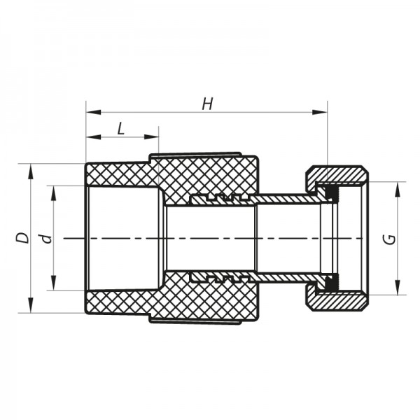 Муфта полипропиленовая с накидной гайкой 20x1/2" PPR Koer K0141.PRO (KP0178)