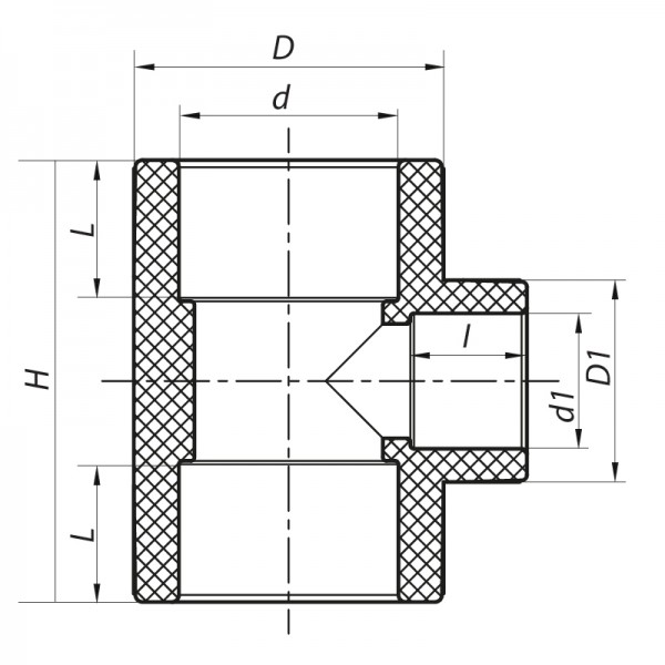 Тройник полипропиленовый 40x32x40 Koer K0046.PRO (KP0055)