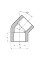 Уголок полипропиленовый 45° 20 Koer K0013.PRO (KP0017)