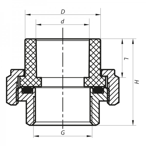 Американка поліпропіленова з внутрішнім різьбленням 25x3/4" ВР PPR Koer K0130.PRO (KP0165)