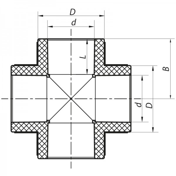 Крестовина 32 PPR Koer K0027.PRO (KP0033)