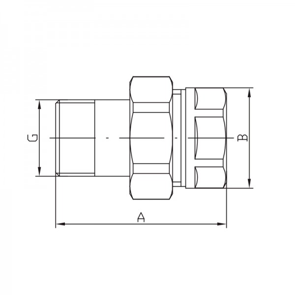 Американка прямая 1" латунь Koer KR.341.WN (KR4738)