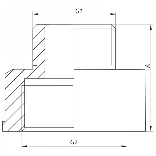 Перехідник 1/2"х1" Koer KF.A0610.CHR (KF0135)