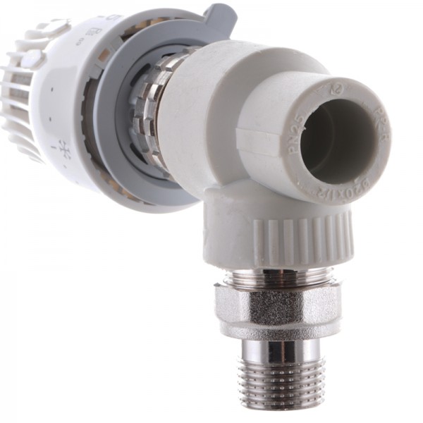 Кран термостатичний з термоголовкою кутовий 20x1/2" PPR KOER K0153.PRO (KP0195)