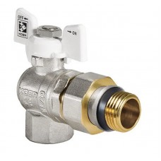 Кран з американкою 3/4" "антіпротечка"(Koer KR.228.W-Gi) кутовий білий (KR0193)