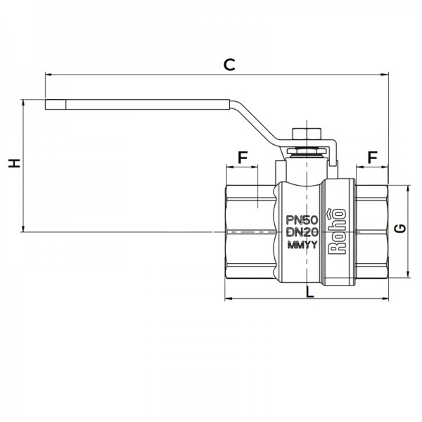 Кран шаровой Roho R200-125B - 1 1/4" (RO0107) Кран шаровой Roho R200-125B - 1 1/4" (RO0107)