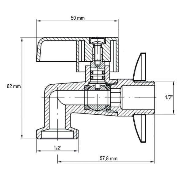 Кран для холодной воды Koer KR.258 ​​- 1/2" (KR2876)