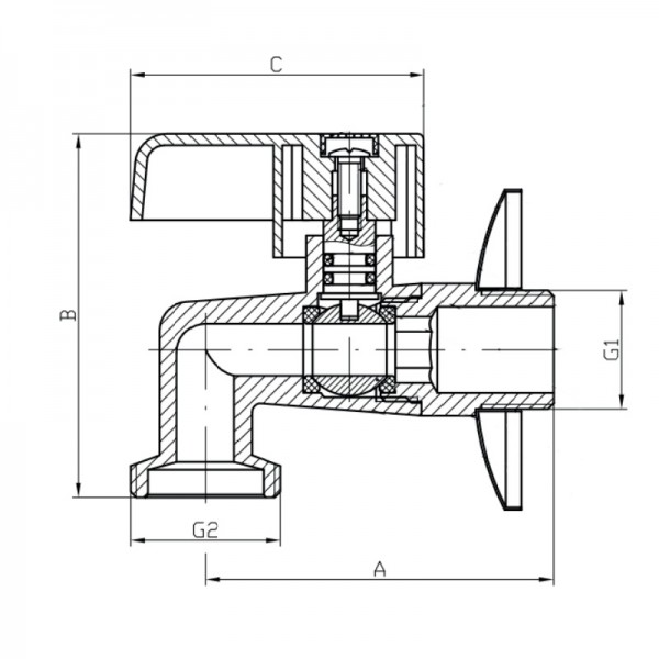 Кран для холодной воды Koer KR.258 ​​- 1/2" (KR2876)