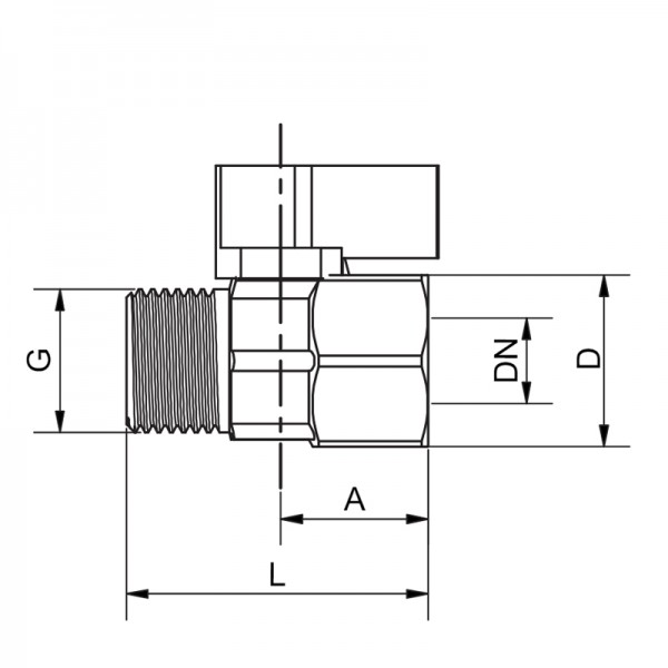 Кран кульовий МІНІ, Roho R380-050 - 1/2" ВЗ ручка "метелик" чорна (RO0246)