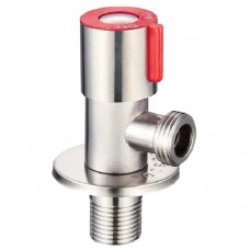 Кран для подключения сантехприборов Zerix VAL-02-1/2x1/2 с нерж. стали (красный) (ZX4938)