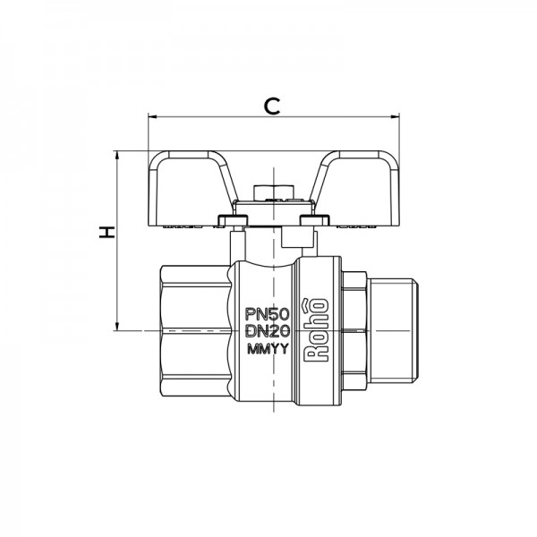 Кран шаровой Roho R101-075 - 3/4" (RO0069)