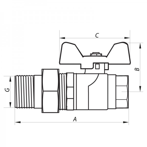 Кран шаровый с американкой 3/4" ГШМ (NF.921) Nolf (NF2962)