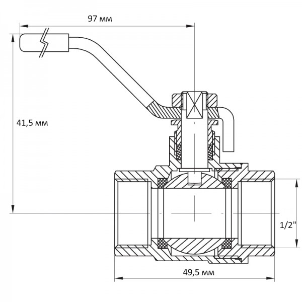 Кран шаровой Koer 1/2" ГГР (KR.214) (KR0033)