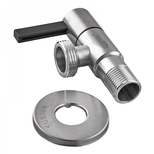 Кран для підключення сантехприладів Zerix VAL-12-1/2x3/4 з нерж.сталі SUS304 (ZX5105)