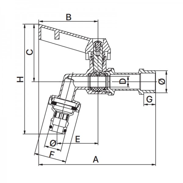 Кран поливу з конектором для швидкого підключення Europroduct EP.3102 1/2" (EP6042)