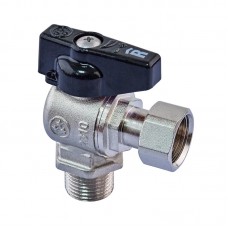 Кран кульовий кутовий Н/Г Roho R116-050B -1/2"х1/2" ВЗ, ручка "метелик" чорна (RO0236)