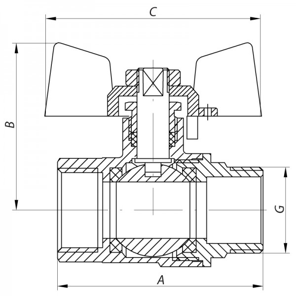 Кран шаровой Koer 3/4" ГШМ (KR.218.B) синий (KR2723)