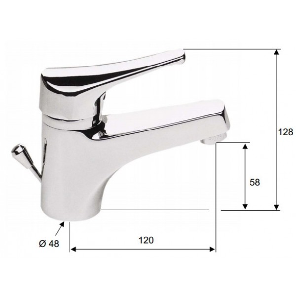 Змішувач для раковини з донним клапаном DANIEL R6605DO