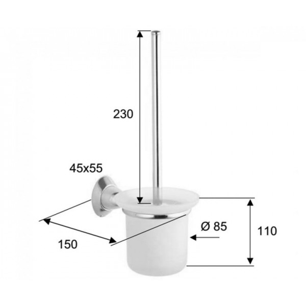 Туалетный ёршик с держателем латунный REMER AM66