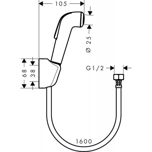 Лейка для гигиенического душа Hansgrohe Talis S, белый/хром (32122000)