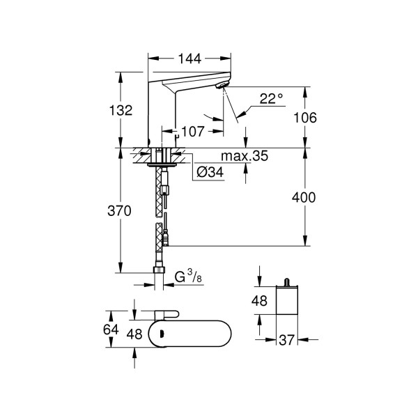 Змішувач безконтактний для раковини Grohe Get E 36366001