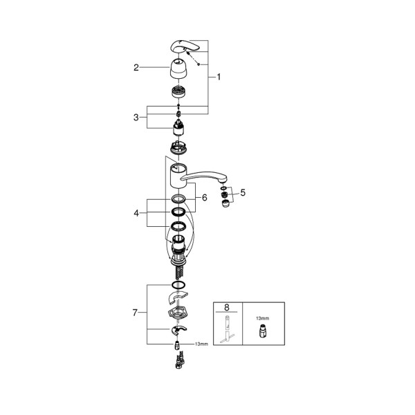 Смеситель для кухни Grohe Euroeco 32750000