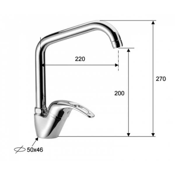 Смеситель для кухни DANIEL U14617CR