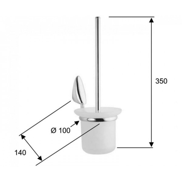 Туалетний йоржик з тримачем латунний REMER ZP66