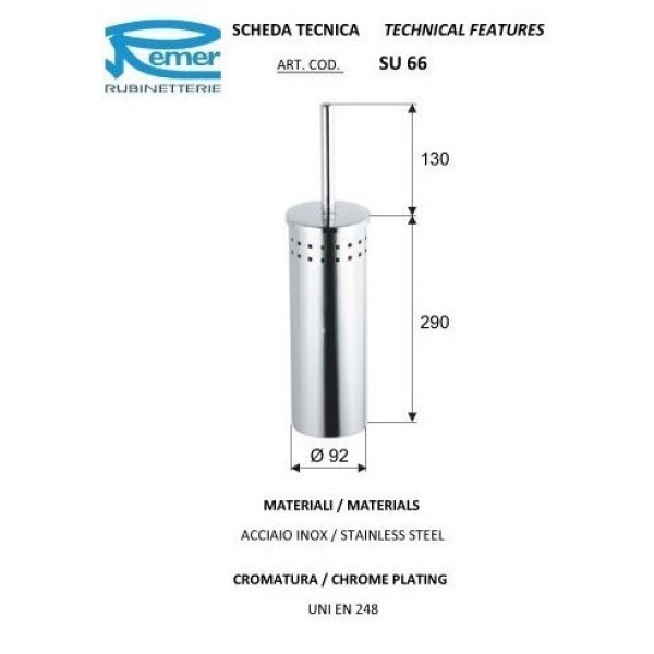 Туалетний йоржик з тримачем REMER SU66