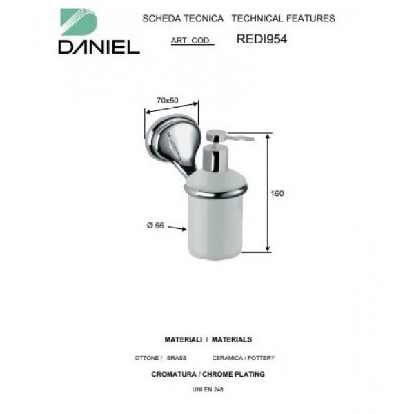 Дозатор для рідкого мила з тримачем DANIEL REDI954 63 бронза