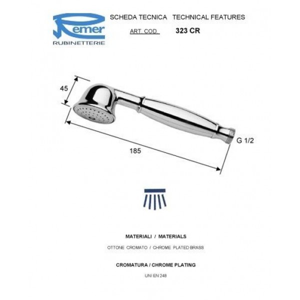 Душевая лейка REMER 323CR