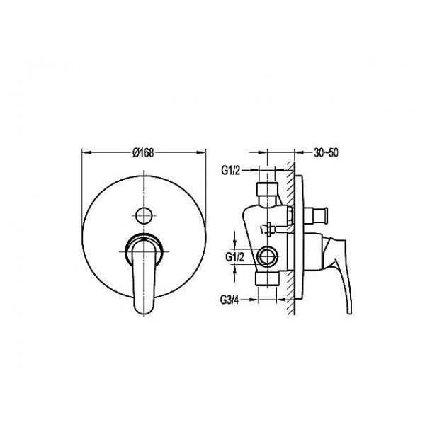 Душова система прихованого монтажу з тропічним душем AQUA-WORLD КАд03