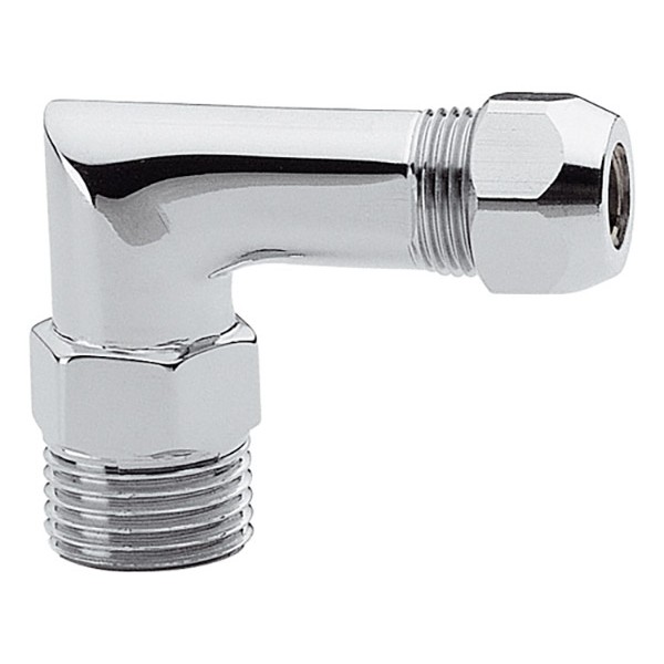 Угол с цангой для жесткой подводки 1/2" - 10 мм REMER 126M1210