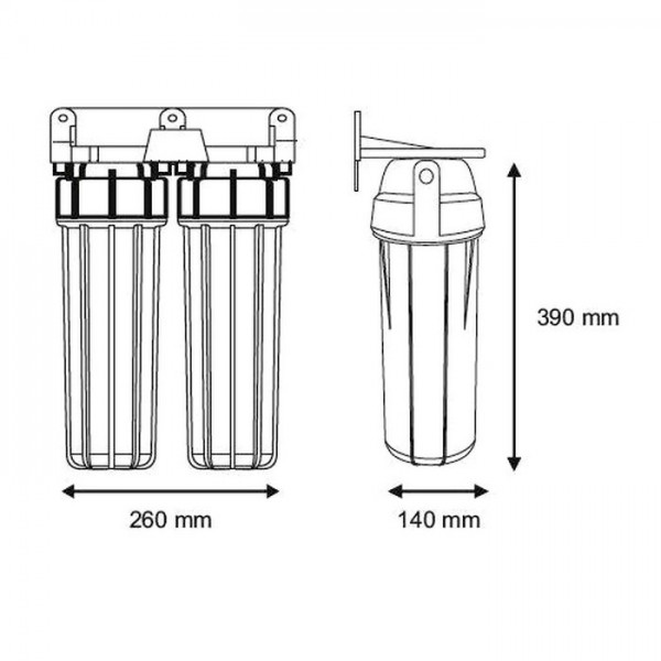 Магистральный фильтр для воды 1/2" двойной Aquafilter FHPRCL12-B-TWIN