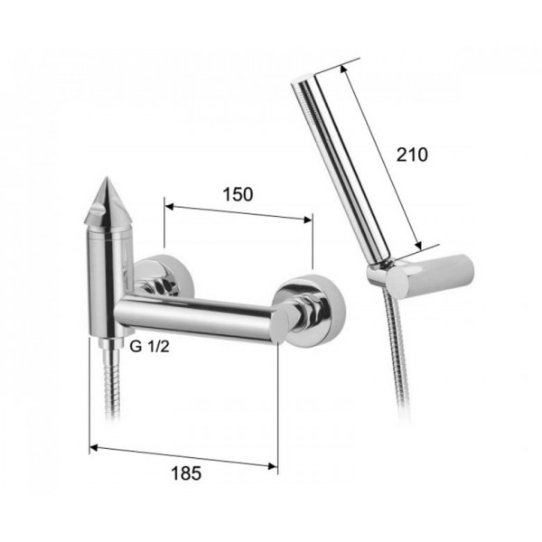 Змішувач для душу DANIEL E19611ACR