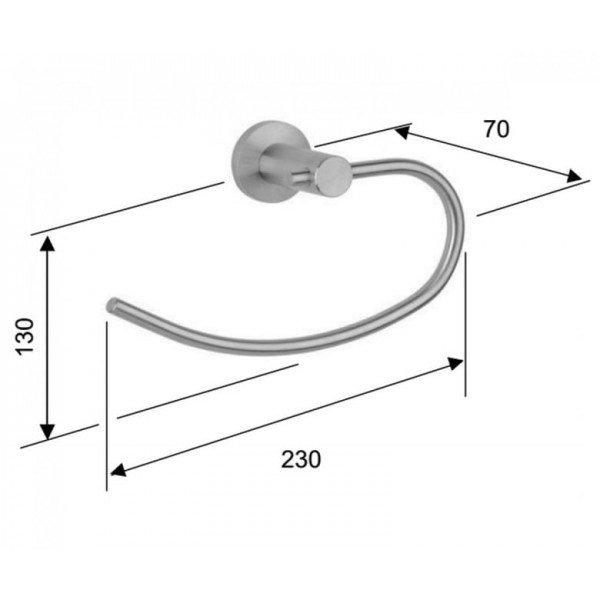 Держатель для полотенец полукольцо нержавеющая сталь REMER MI44INOX